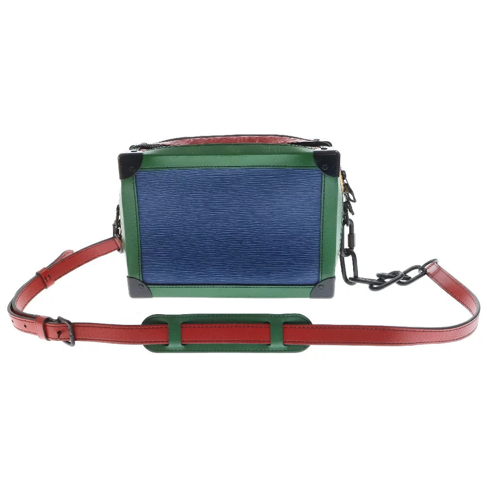 Louis Vuitton Trunk Leather Bag Red Multicolor Soft Shoulder Epi Blue Green
